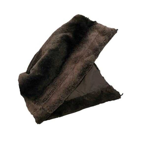 Dennis by Dennis Basso Reversible Faux Fur Hooded Coat Gray Black Large - Picture 11 of 11